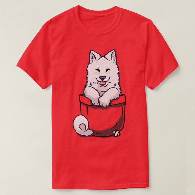 Camiseta Pocket Samoyed (Frente do Design)
