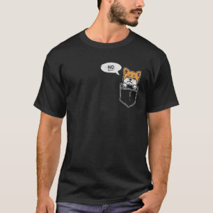 Camiseta Pocket Shiba Inu No Cute Stuborn Cachorro Cachorro