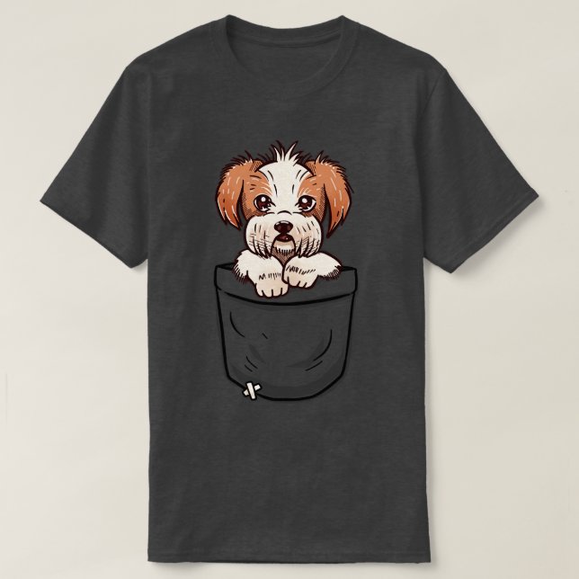 Camiseta Pocket Shih Tzu (Frente do Design)