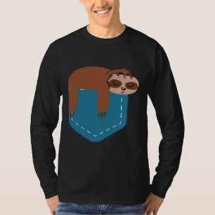 Camiseta Pocket Sloth Funny Sloth No Bolso Para A Lama Cuta