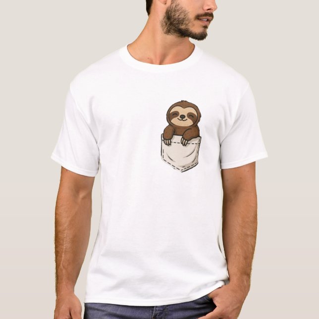 Camiseta Pocket Sloth & Purple Silver Parachute Sloth back (Frente)