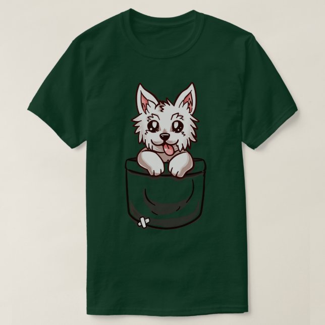 Camiseta Pocket West Highland Terrier (Frente do Design)