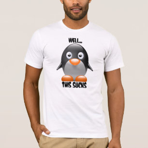 Camiseta Poço engraçado do pinguim… Isto suga