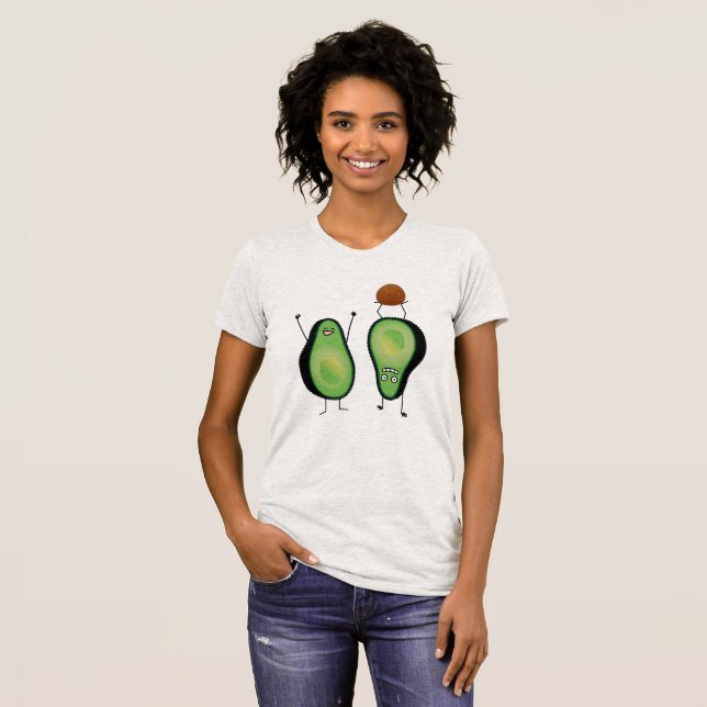 Camiseta Poço engraçado do verde do handstand dos aplausos (Frente Completa)