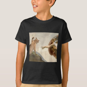 Camiseta Poço Todo Poderoso, Engraçado Gato Criação De Deus