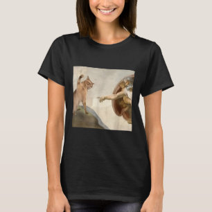 Camiseta Poço Todo Poderoso, Engraçado Gato Criação De Deus