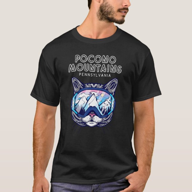 Camiseta Pocono Mountain Pennsylvania Cat Ski Googles (Frente)