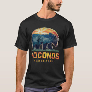 Camiseta Poconos Montanhas Pensilvânia Bear Hiking Sunset