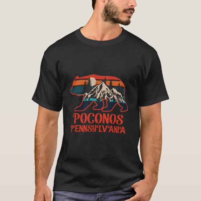 Camiseta Poconos Mounains Pensilvânia Pa Bear Hiking Suns (Frente)