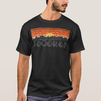Camiseta Poconos Pa Retro Desgastado Montanha