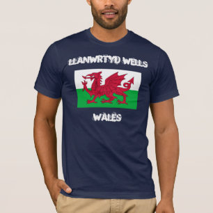 Camiseta Poços de Llanwrtyd, Wales com bandeira de Galês