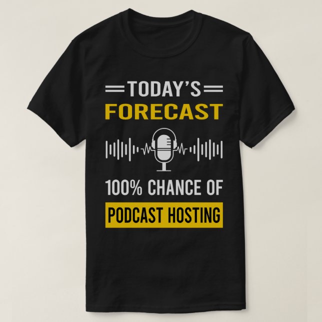 Camiseta Podcast Hospedagem Podcast de Previsão de Hoje Pod (Frente do Design)