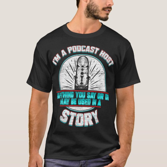 Camiseta Podcast Host Microphone Podcasting Radio Gift (Frente)