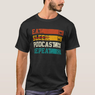 Camiseta Podcast Retro Coma Repetidamente Podcaster Podcast