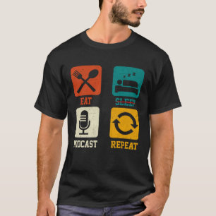 Camiseta Podcast Retro Coma Repetidamente Podcaster Podcast