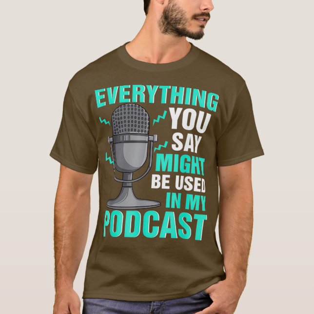 Camiseta Podcaster Inspirou Podcasting Relacionado (Frente)