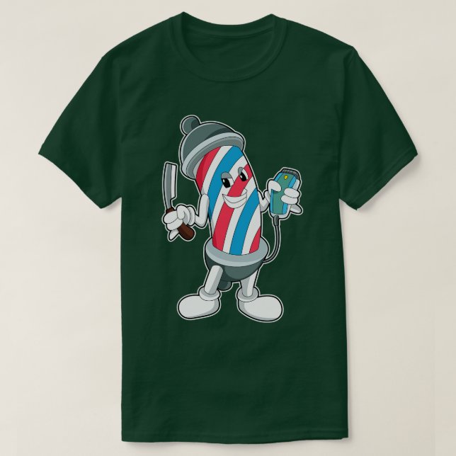 Camiseta Pode como Cabeleireiro com Navalha (Frente do Design)