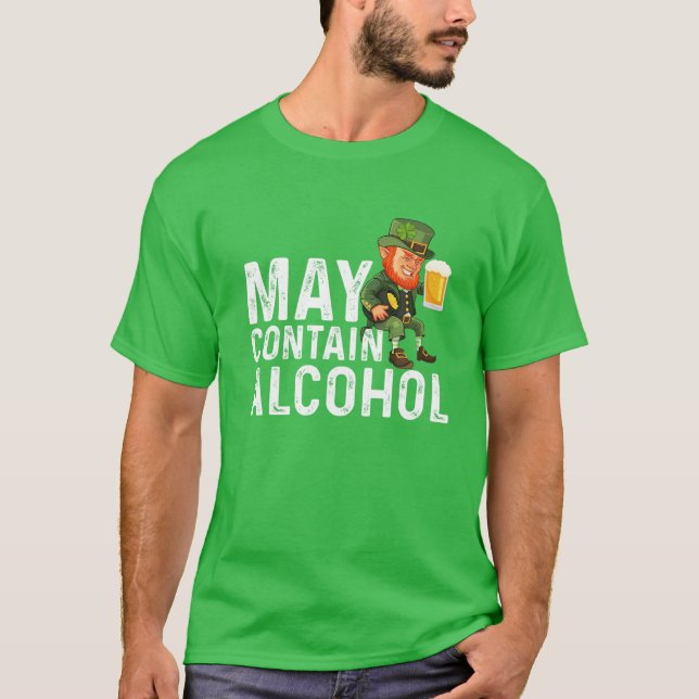 Camiseta Pode Conter Álcool Leprechaun (Frente)