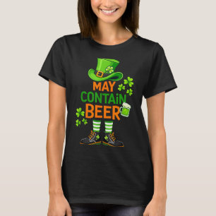 Camiseta Pode conter cerveja humor engraçado dia de São Pat