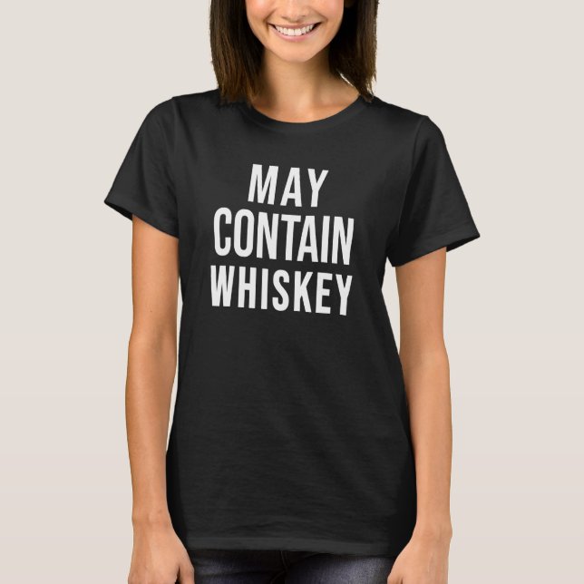 Camiseta Pode Conter Dia de São Patrício Santo Whiskey (Frente)