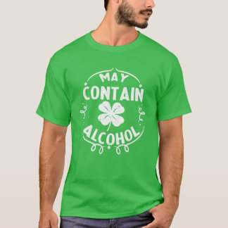 Camiseta Pode Conter Presente De Bebendo De Álcool