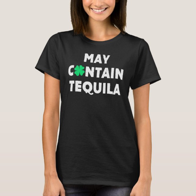 Camiseta Pode Conter Tequila Irish Whiskey Bebendo (Frente)