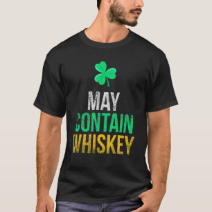 Camiseta Pode Conter Uísque Divertido Dia de São Patrício I