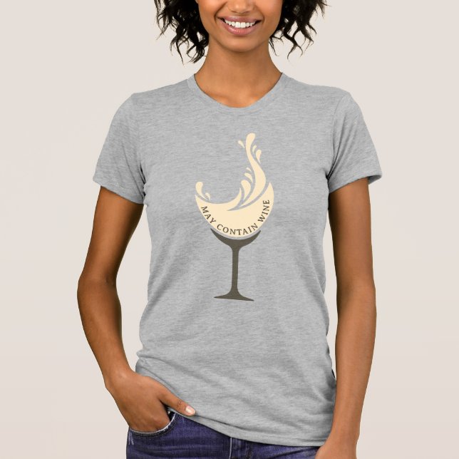 Camiseta Pode Conter Vinho, Branco (Frente)