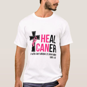 Camiseta Pode Curar Cancer de Fita Cristã de Fita Cancer Aw