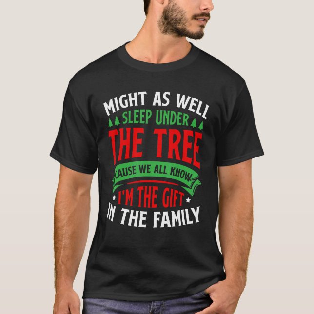 Camiseta Pode dormir debaixo da árvore Reindeer Snowma (Frente)