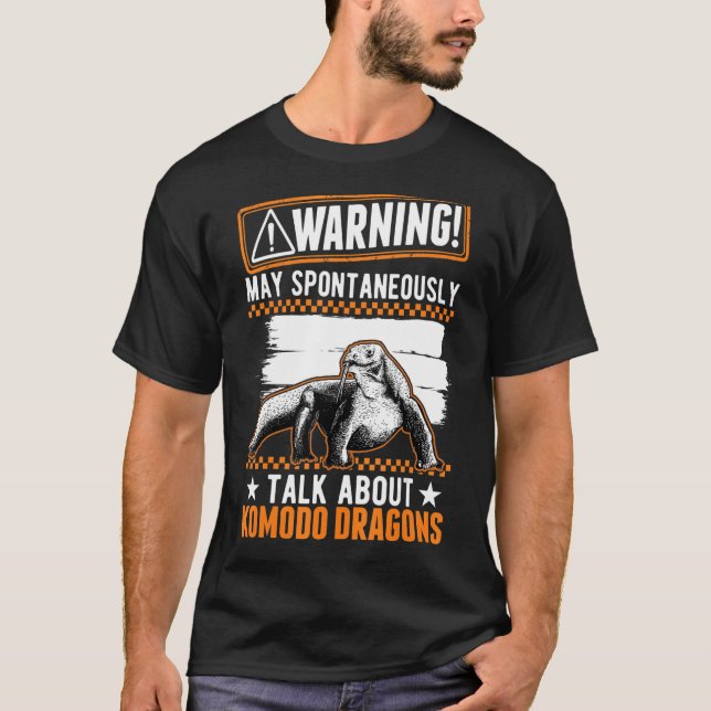 Camiseta Pode Falar Espontaneamente Sobre Dragões Komodo (Frente)