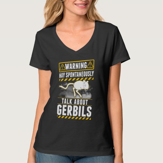 Camiseta Pode falar espontaneamente sobre Gerbils (Frente)