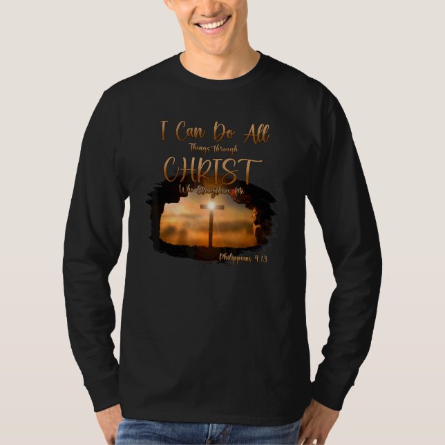 Camiseta Pode Fazer Tudo Através Do Cristo Que Fortalece M (Frente)