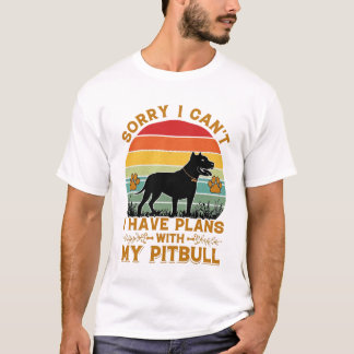 Camiseta Pode Planos Cachorro Pitbull Retro Pôr do Sol_1