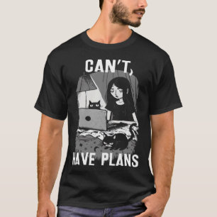 Camiseta Pode Ter Uma Menina Na Cama Com Gatos E La