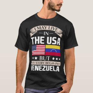 Camiseta Pode viver na história dos EUA começou na bandei