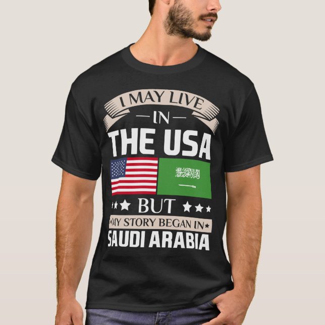 Camiseta Pode viver na história dos EUA começou na bandeira (Frente)