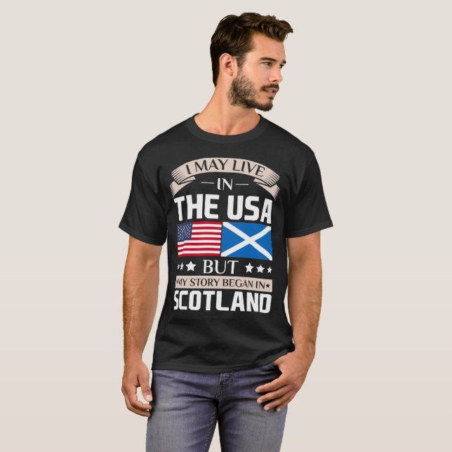 Camiseta Pode viver na história dos EUA começou na bandeira (Frente Completa)