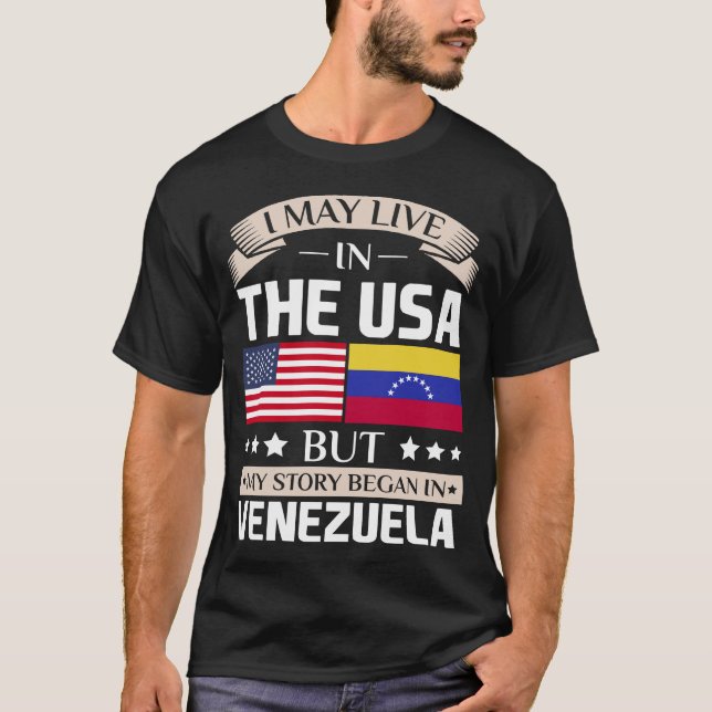 Camiseta Pode viver na história dos EUA começou na bandeira (Frente)