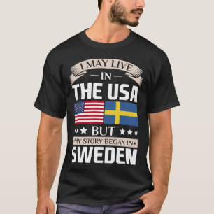 Camiseta Pode viver na história dos EUA começou no t-shir