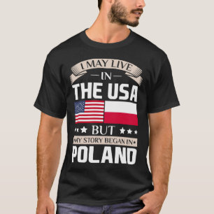 Camiseta Pode viver na história dos EUA começou no t-shir