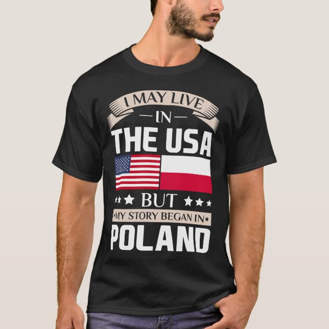 Camiseta Pode viver na história dos EUA começou no t-shirt (Frente)
