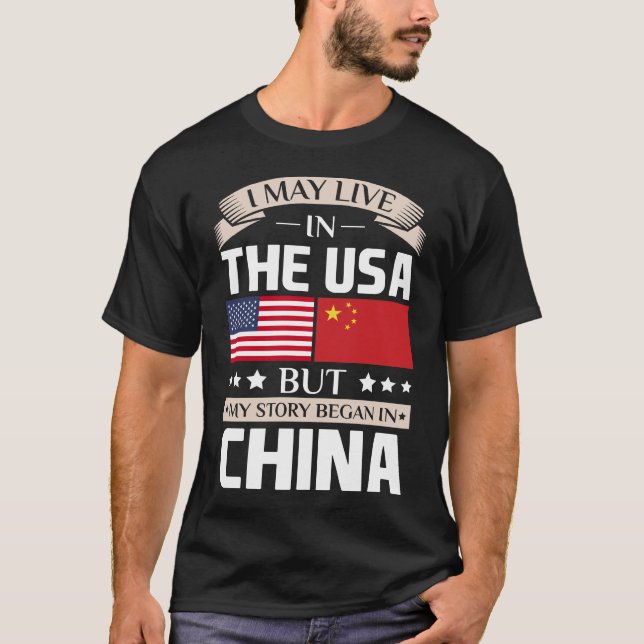 Camiseta Pode viver na história dos EUA começou no t-shirt (Frente)