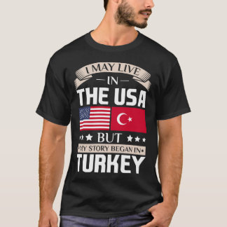 Camiseta Pode viver na história dos EUA começou no t-shirt