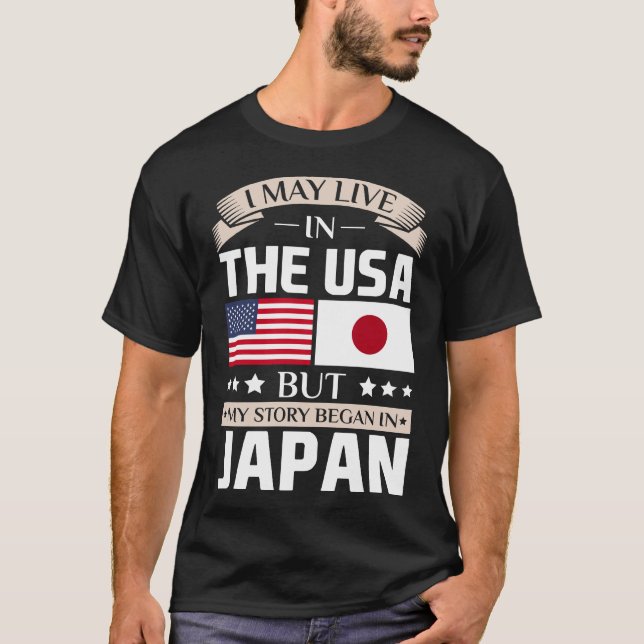 Camiseta Pode viver na história dos EUA começou no t-shirt (Frente)