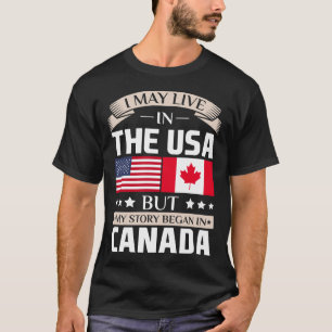 Camiseta Pode viver na história dos EUA começou no t-shirt