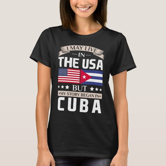 Camiseta Pode viver na história dos EUA começou no t-shirt (Frente)