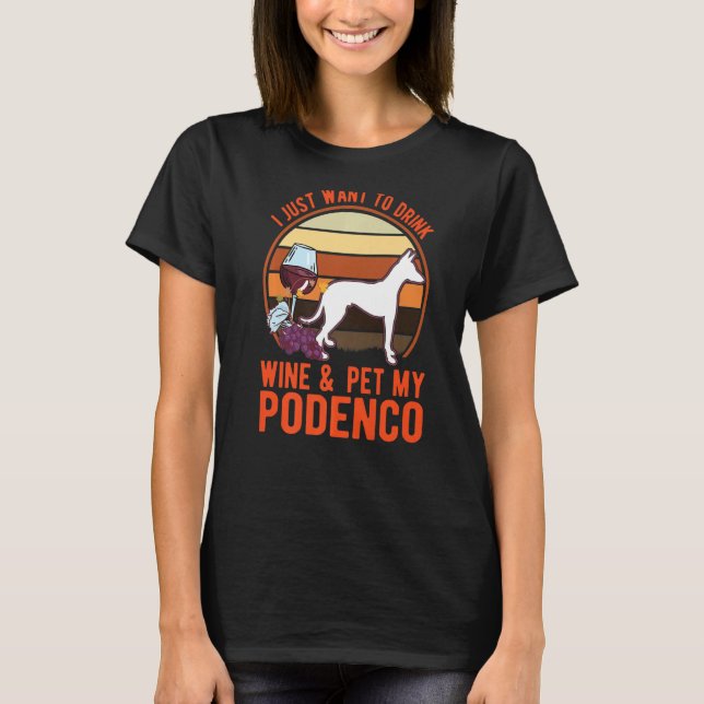 Camiseta Podenco And Wine Ibizan Hound Podenco   (Frente)