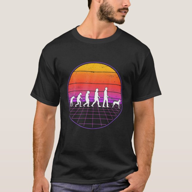Camiseta Podenco Evolution Vaporwave Ibizian Hound Podenco (Frente)