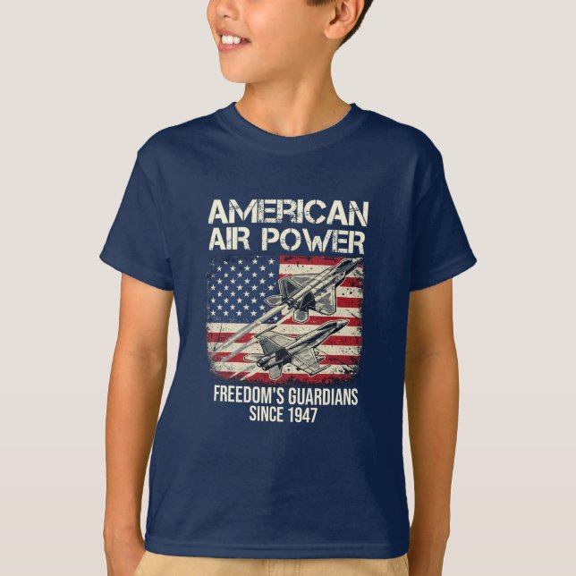 Camiseta Poder Aéreo Americano Guardiões da Liberdade Avião (Frente)
